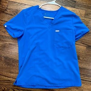 Figs- Catarina One-Pocket Scrub Top / Royal Blue